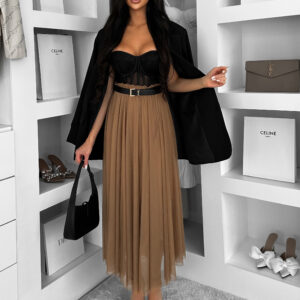 Hnědá tylová midi sukně NEXORA Velikost: ONESIZE