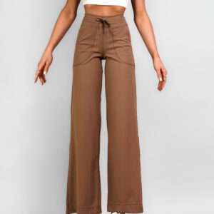 Hnědé basic široké stylové tepláky ALARICO Velikost: XL