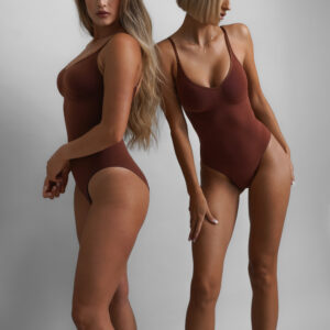 Hnědé zeštíhlující stahovací body YONDREL Velikost: XL