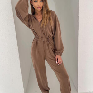 Hnědý luxusní pohodlný overal LEMOULET Velikost: ONESIZE