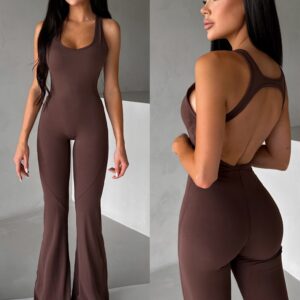 Hnědý sportovní dlouhý overal DELIRA Velikost: M