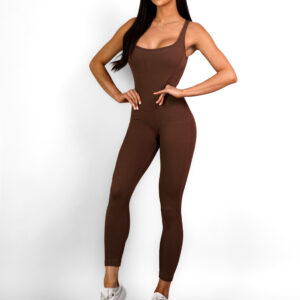 Hnědý žebrovaný dlouhý overal KENBERG Velikost: ONESIZE