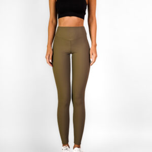 Khaki basic sportovní elastické legíny AVOSIA Velikost: L/XL