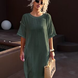 Khaki mušelínové dlouhé maxi šaty SPEEDY Velikost: ONESIZE