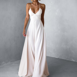 Krémové elegantní dlouhé šaty DAMIANO Velikost: ONESIZE