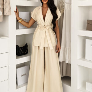 Krémové široké volné kalhoty ALONZA Velikost: ONESIZE