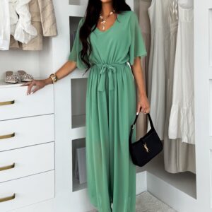 Mintový elegantní dlouhý overal LEIRIA Velikost: ONESIZE