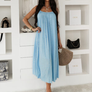 Modré dlouhé maxi šaty JUNELL Velikost: M/L