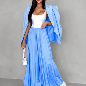 Modré dlouhé plisované culotte kalhoty SYCHER Velikost: ONESIZE