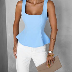 Modré elegantní vypasované top SAPHIRE Velikost: ONESIZE