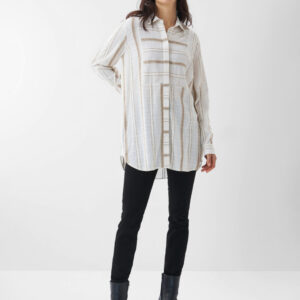 Salsa Jeans dámská krémová pruhovaná košile 125826 XS