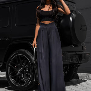 Šedé elegantní široké kalhoty NIKOLAJ Velikost: M