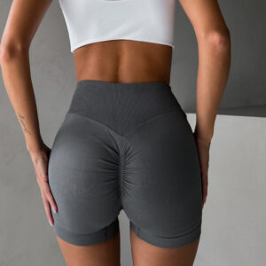 Šedé sportovní fitness push up kraťasy TOMIRO Velikost: L