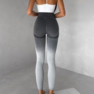 Šedé sportovní ombré legíny HIVANE s vysokým pasem Velikost: M