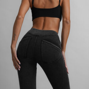 Šedé tvarující push up legíny AWARYT s kapsami Velikost: S