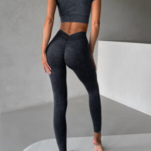 Šedé washed legíny VALPER s push-up efektem Velikost: L