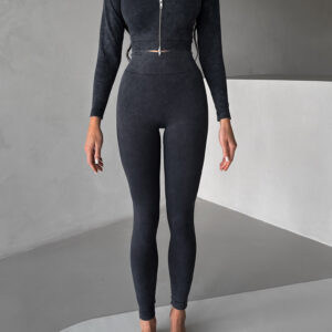 Šedé washed sportovní legíny LUNEFA Velikost: L