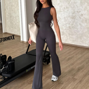 Šedý tvarující push up sportovní overal ROVIKA Velikost: L