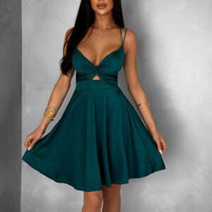 Smaragdové letní áčkové krátké šaty MADURAI Velikost: ONESIZE