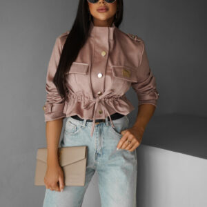 Starorůžová stylová krátká bunda AGOLOT Velikost: ONESIZE