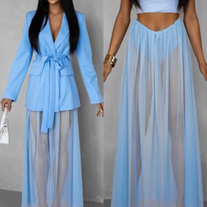 Světle modrá tylová transparentní sukně HARRYOL Velikost: ONESIZE