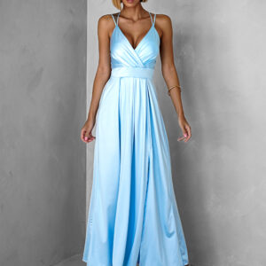 Světle modré elegantní šaty SAURANA Velikost: ONESIZE