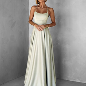 Světle zelené dlouhé šaty CELLINES se šněrováním Velikost: L