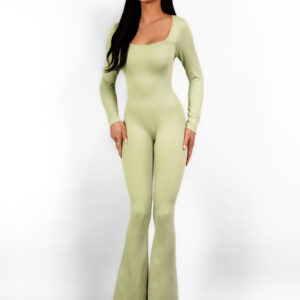 Světle zelený tvarující dlouhý stahovací overal AVEIRO Velikost: M/L