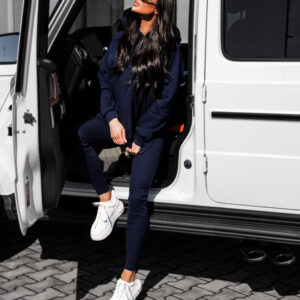 Tmavě modrá bavlněná teplákovka BELLOVA Velikost: ONESIZE