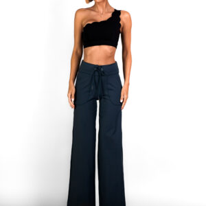 Tmavě modré basic široké stylové tepláky ALARICO Velikost: XL