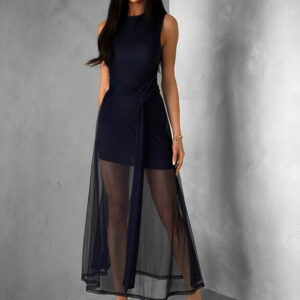 Tmavě modré elegantní šaty GLASSI Velikost: ONESIZE