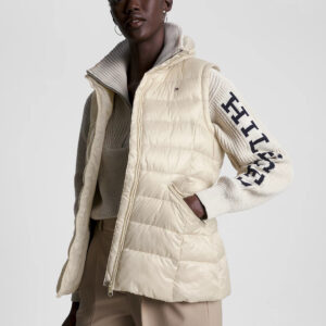 Tommy Hilfiger dámská béžová prošívaná vesta WW0WW39582 XL