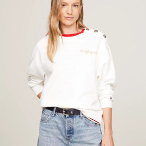 Tommy Hilfiger dámská bílá mikina WW0WW41235 M