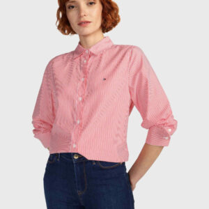 Tommy Hilfiger dámská červená košile Essential WW0WW41002 42