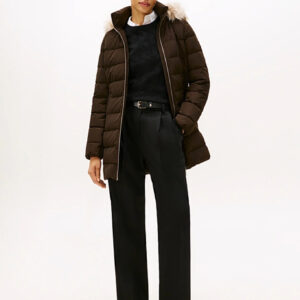 Tommy Hilfiger dámská hnědá péřová bunda WW0WW47540GOP XL