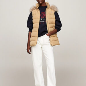 Tommy Hilfiger dámská hnědá péřová vesta WW0WW43634 XL