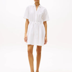 Tommy Hilfiger dámské bílé lněné šaty WW0WW44672 40