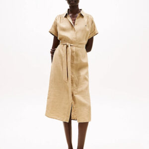 Tommy Hilfiger dámské košilové lněné šaty WW0WW44653 42