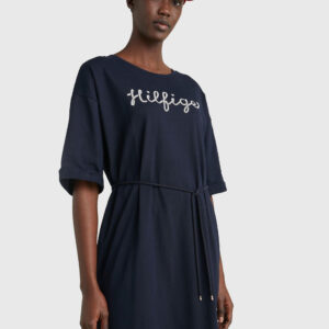 Tommy Hilfiger dámské tmavě modré šaty WW0WW38628 XS