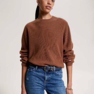 Tommy Hilfiger dámský hnědý vlněný svetr WW0WW39897 XL