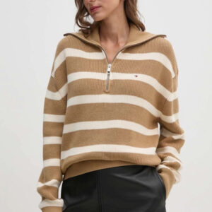 Tommy Hilfiger dámský pruhovaný svetr na zip WW0WW42141 L
