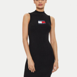 Tommy Jeans dámské černé úpletové šaty DW0DW18607 L