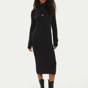 Tommy Jeans dámské černé úpletové šaty DW0DW19815 XL