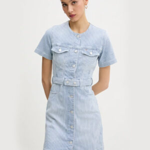 Tommy Jeans dámské modré džínové šaty DW0DW20103 XL