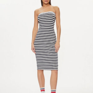 Tommy Jeans dámské modro bílé pruhované šaty DW0DW17922 XS