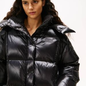 Tommy Jeans dámský černý zimní kabát DW0DW21615BDS M