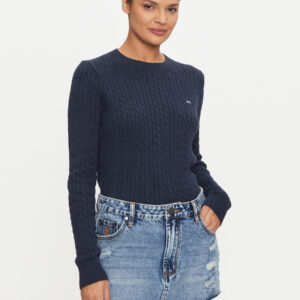Tommy Jeans dámský modrý svetr DW0DW18683 XL