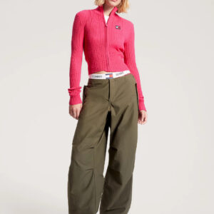 Tommy Jeans dámský růžový rozepínací svetr DW0DW16532 L