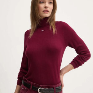 Tommy Jeans dámský vínový rolák DW0DW19686 XL