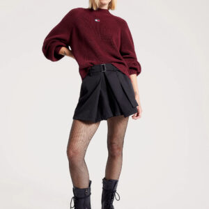 Tommy Jeans dámský vínový svetr DW0DW16536 L